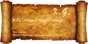 Környei Gyöngyi névjegykártya